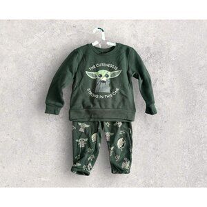 STAR WARS The Mandolorian The Cuteness is Strong Long Sleeve Pants Set Size 4T N